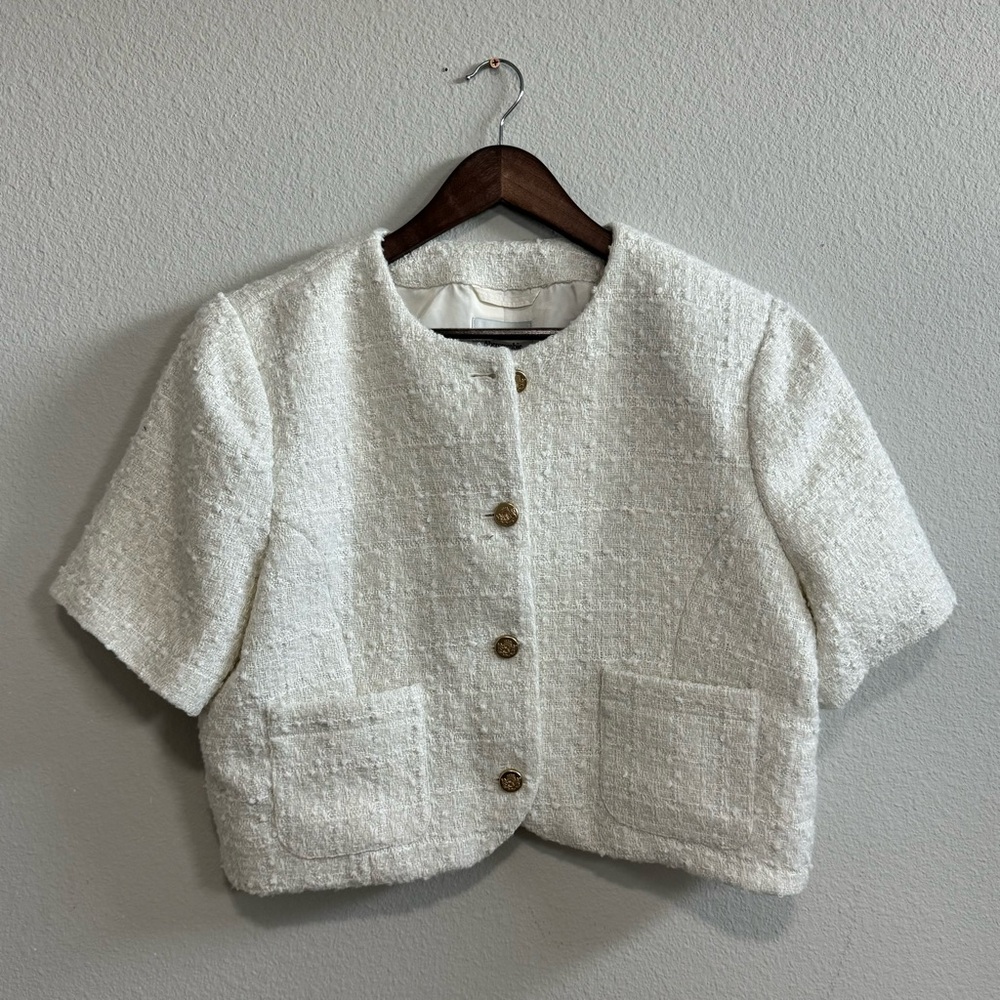 Short-sleeved tweed jacket, NEW WITH TAGS